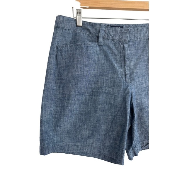 Lands End Chambray Shorts Size 10 Petite Midrise - Picture 2 of 4